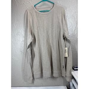 Paper Denim & Cloth Mens Pullover Tan Knit Crew Neck Raglan Cotton Size XXL NWT